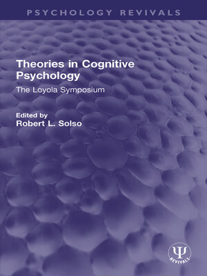 cover image of Theories in Cognitive Psychology